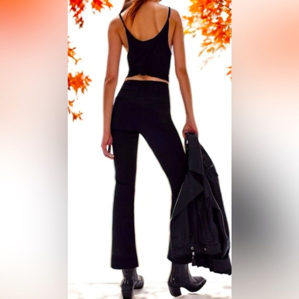 Free People We The Free In My Feelings Crop Boot Pants Black XS New